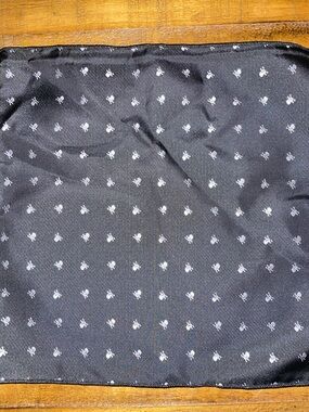 Black Pocket Square with White Skull Pattern